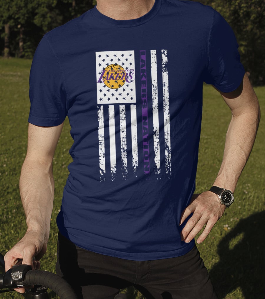 Los Angeles Lakers Nation Flag Stars Stripes T-Shirt