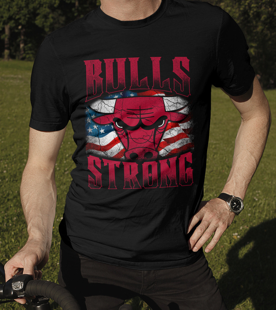 Bulls Strong American Flag Chicago Bulls T-Shirt