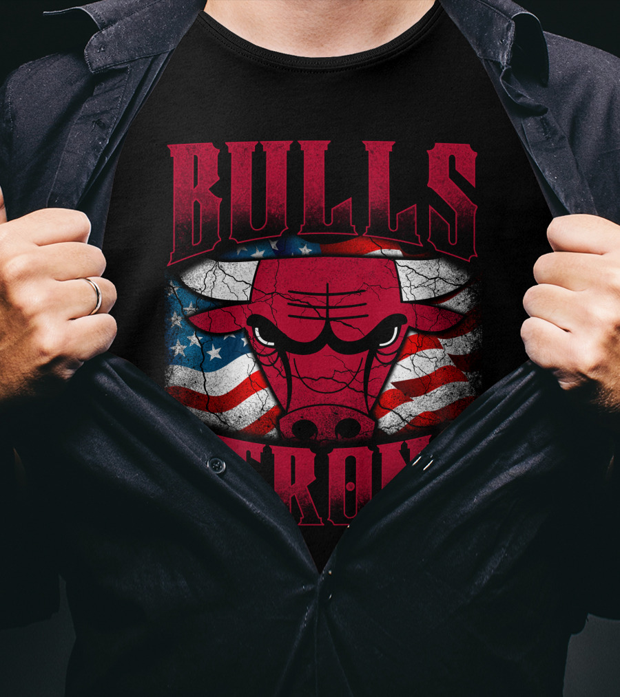 Bulls Strong American Flag Chicago Bulls T-Shirt