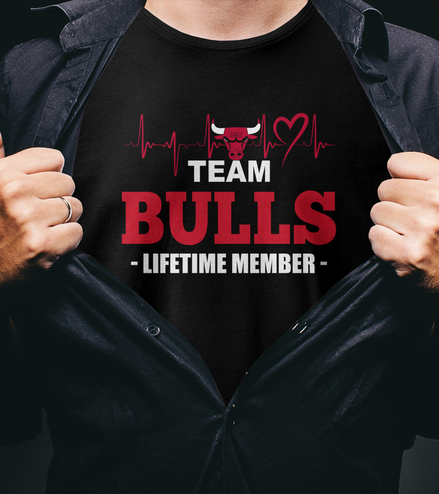 Team Bulls Lifetime Member Heartbeat Chicago Bulls T-Shirt