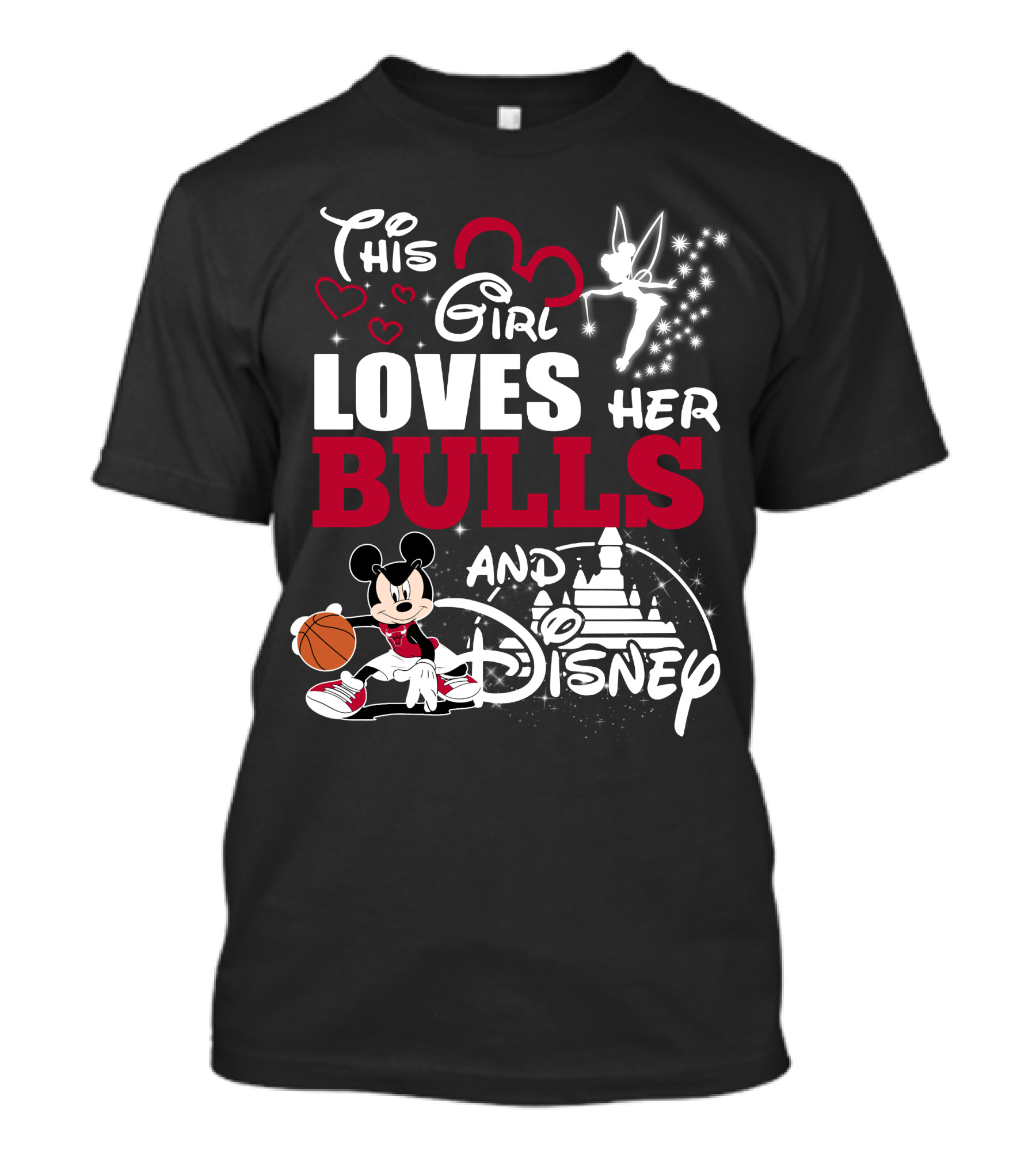 This Girl Loves Her Bulls And Disney T-Shirt
