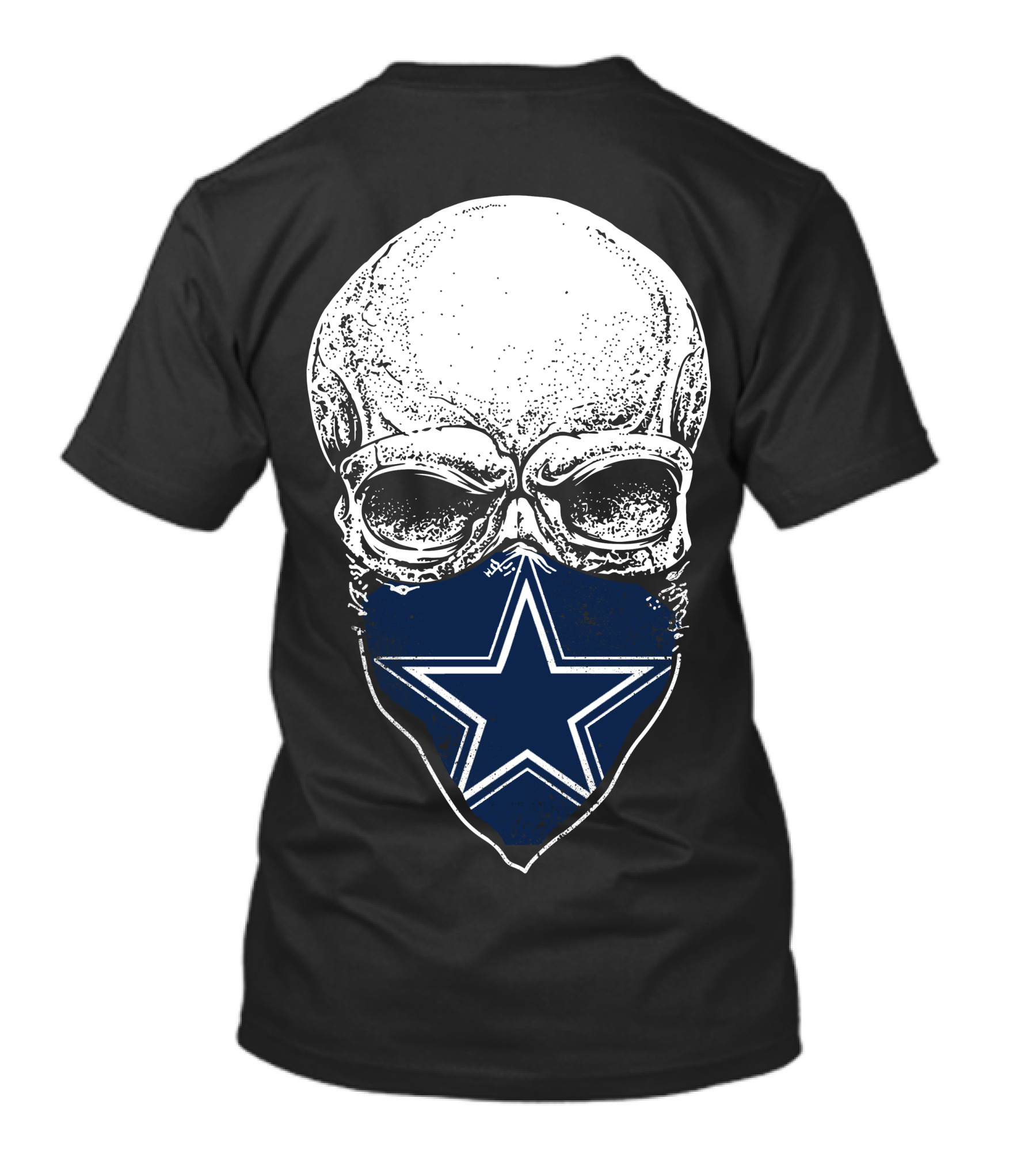 Skull With Dallas Cowboys Star Bandana T-Shirt