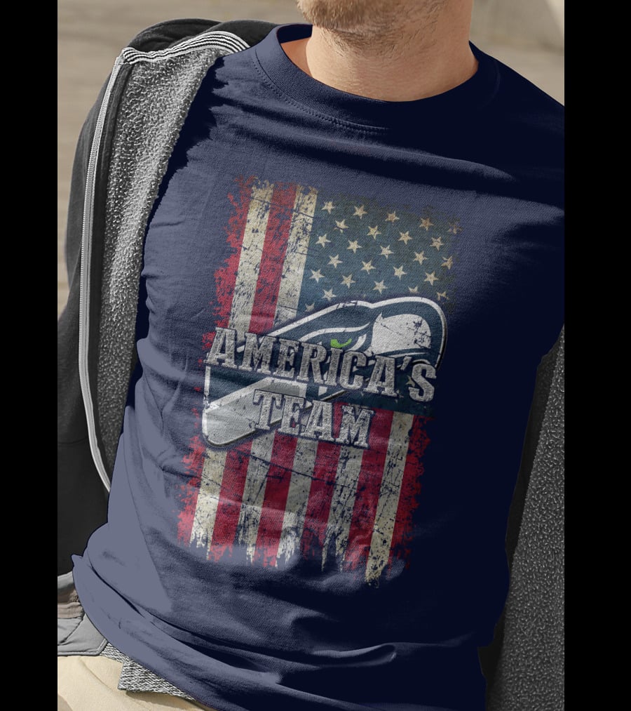 Seattle Seahawks America's Team Flag T-Shirt
