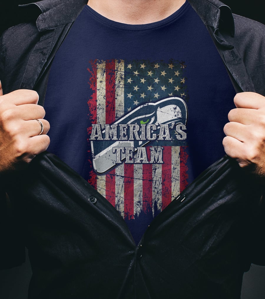Seattle Seahawks America's Team Flag T-Shirt