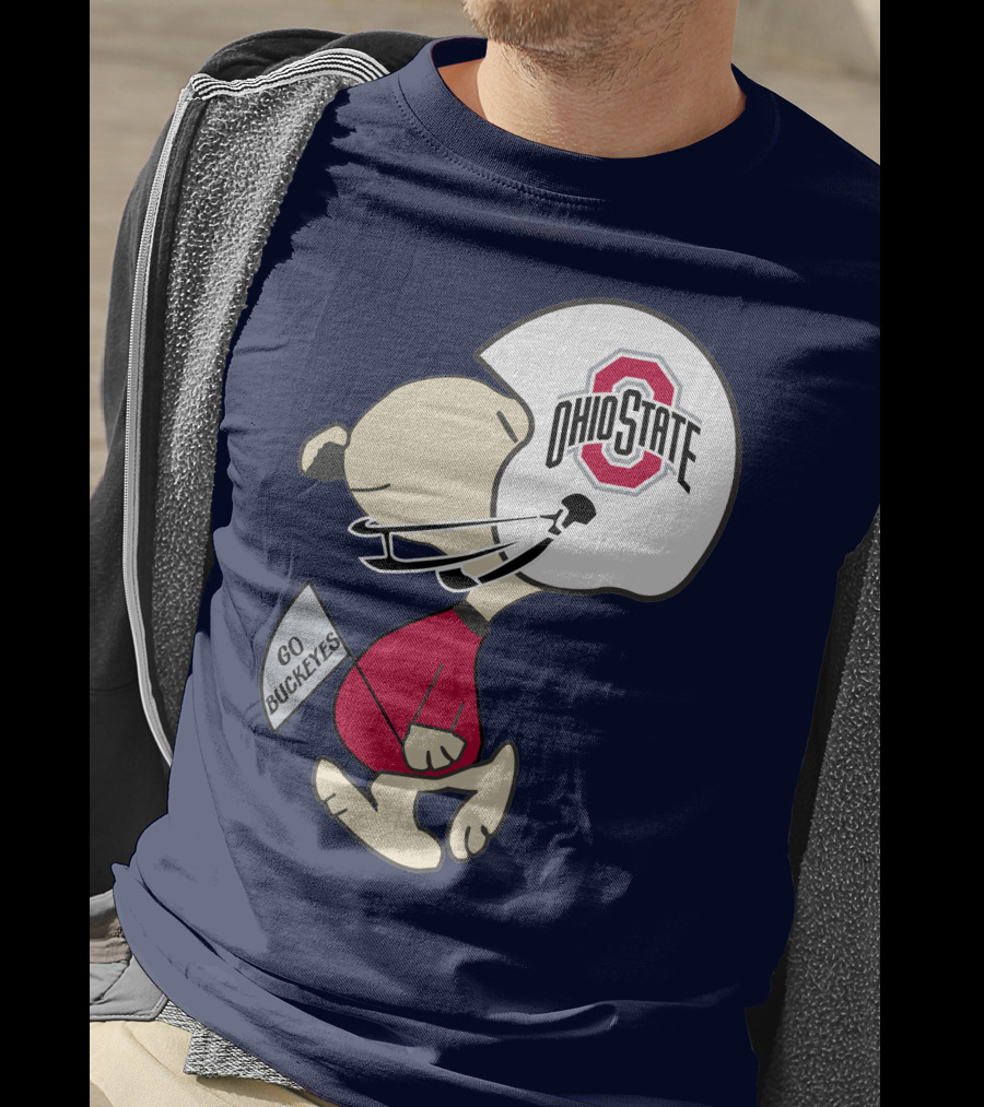 Go Buckeyes Ohio State Buckeyes Peanuts Character Football Helmet T-Shirt