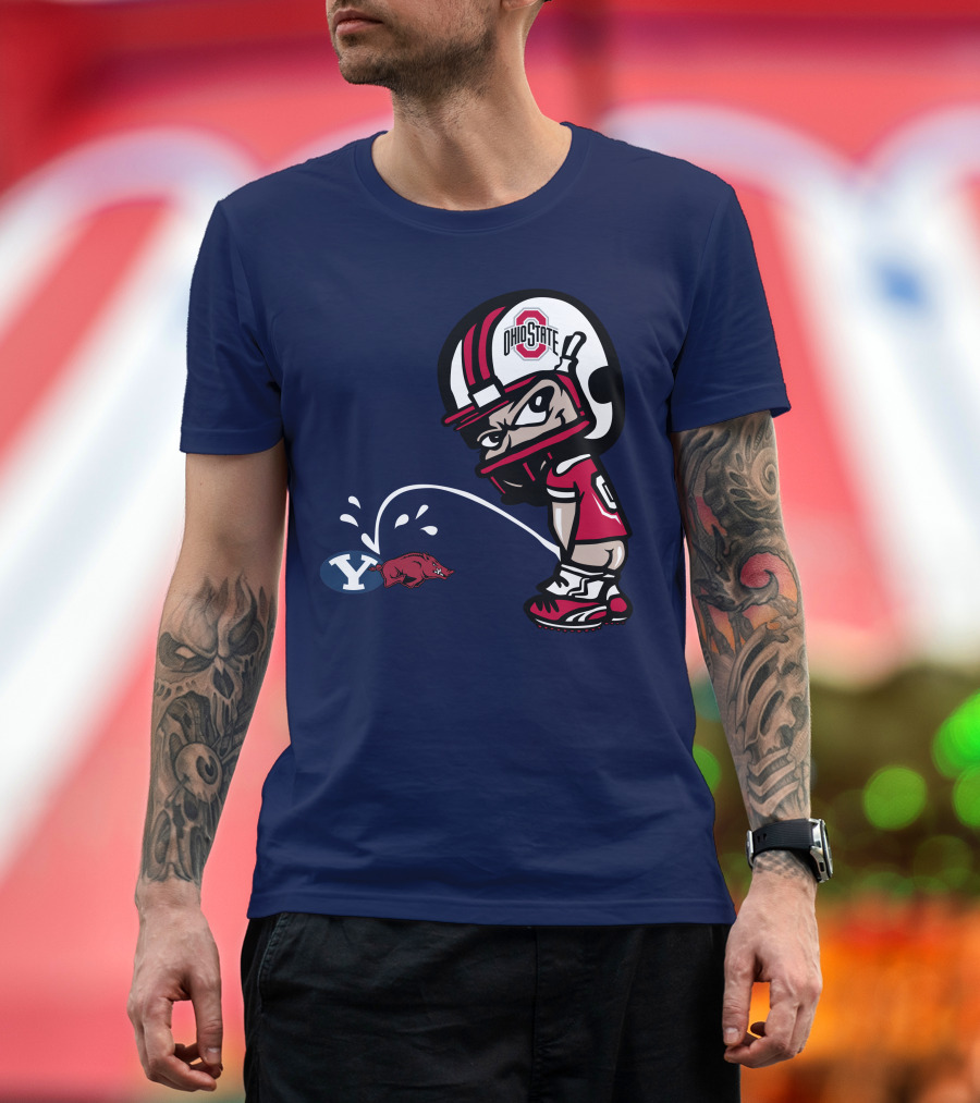 Ohio State Buckeyes Mascot Helmet Arkansas Razorbacks Byu Football Rivalry T-Shirt