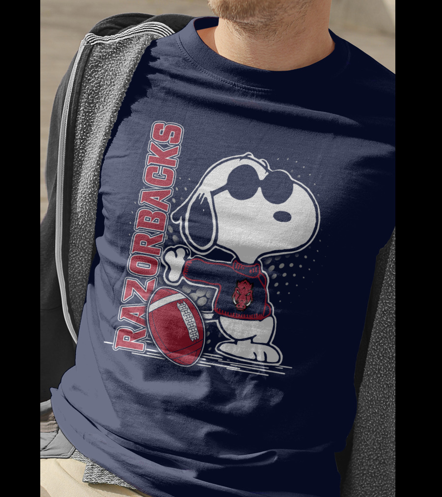 Razorbacks Snoopy Football T-Shirt