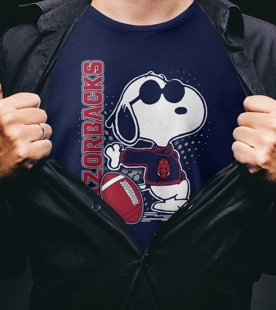 Razorbacks Snoopy Football T-Shirt