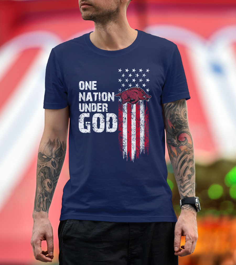 One Nation Under God Arkansas Razorbacks T-Shirt