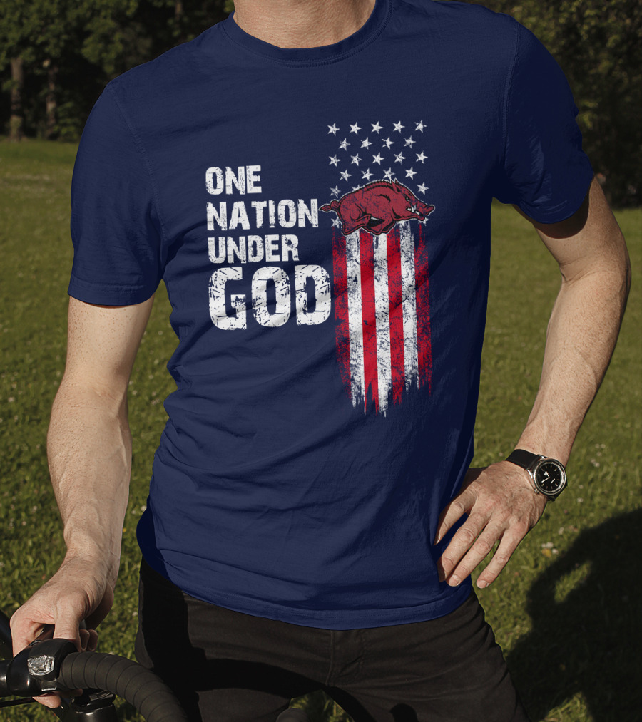 One Nation Under God Arkansas Razorbacks T-Shirt