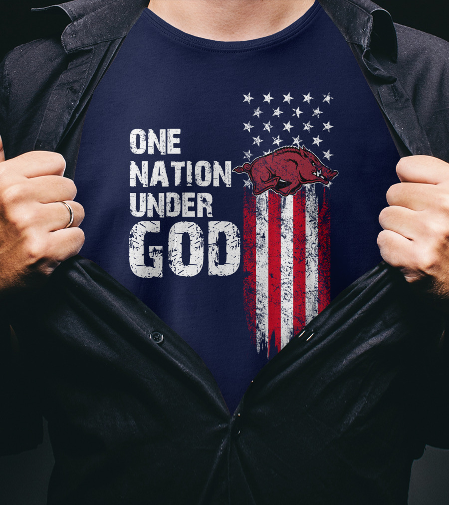 One Nation Under God Arkansas Razorbacks T-Shirt