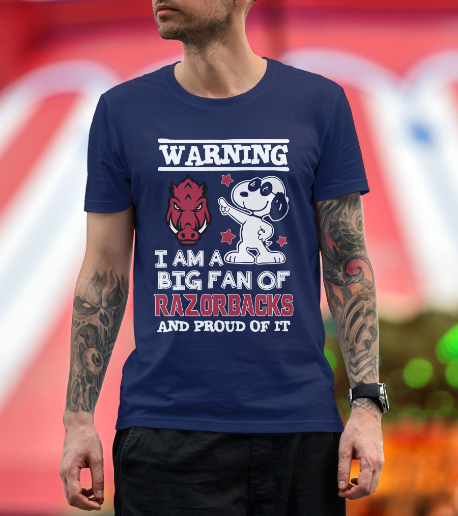 Warning I Am A Big Fan Of Razorbacks And Proud Of It T-Shirt