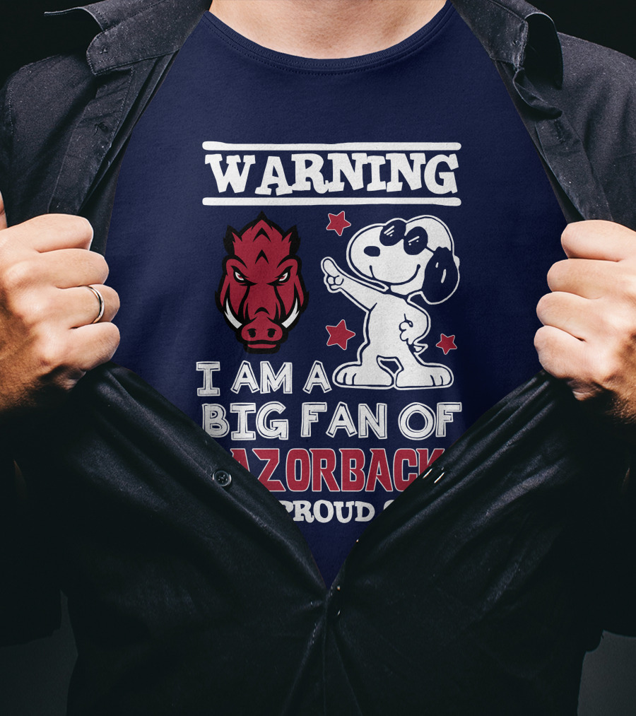 Warning I Am A Big Fan Of Razorbacks And Proud Of It T-Shirt