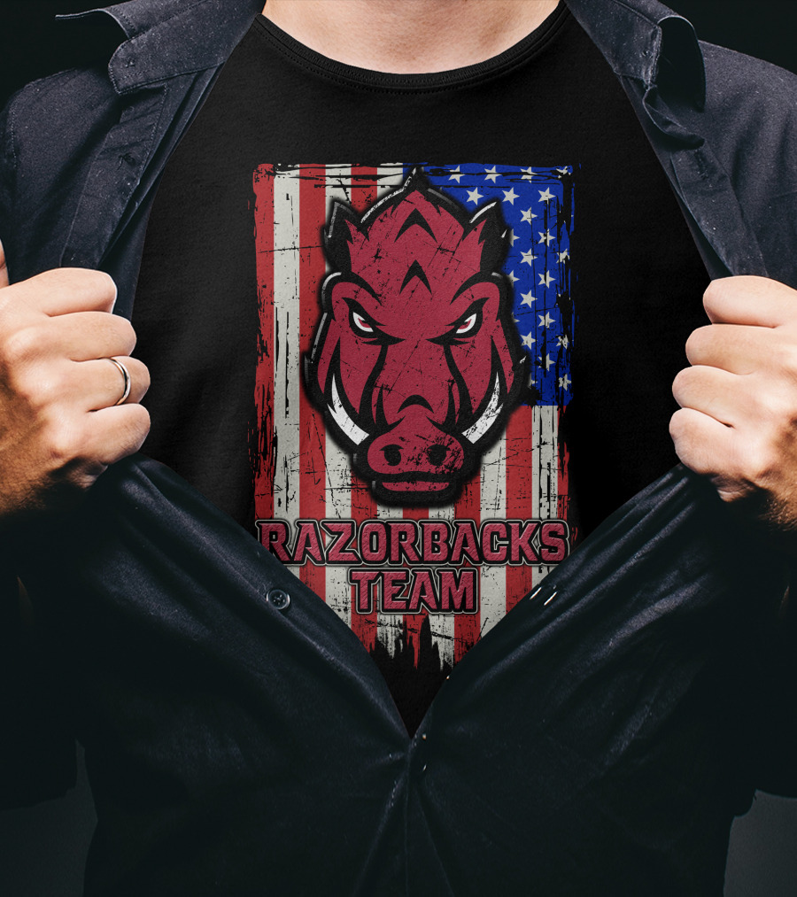 Razorbacks Team Arkansas Flag T-Shirt
