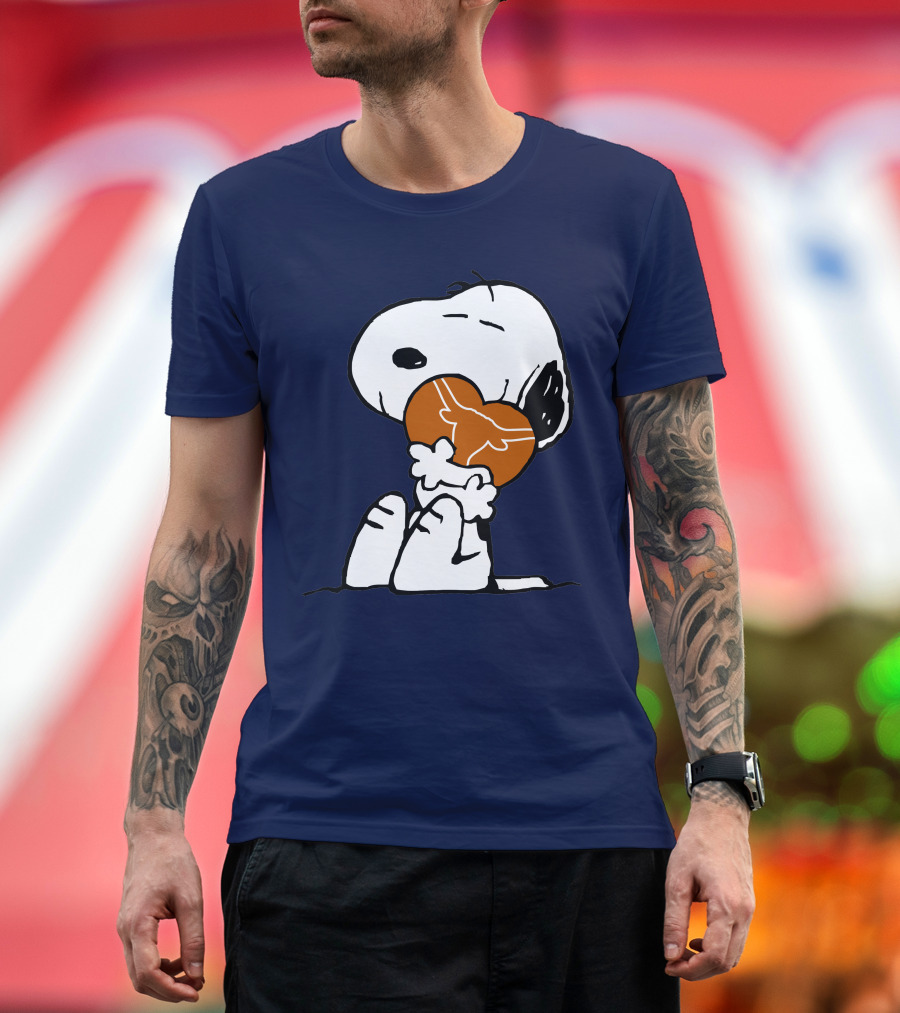 Snoopy Hugging Texas Longhorns T-Shirt