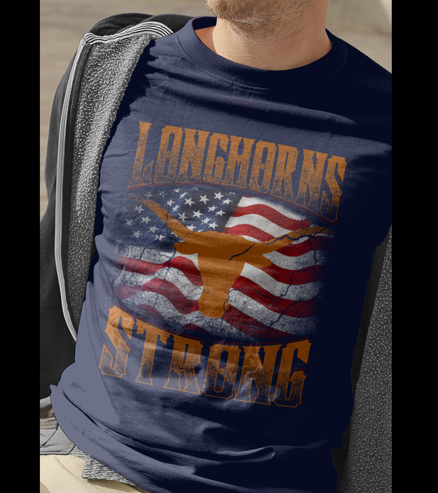 Longhorns Strong American Flag T-Shirt