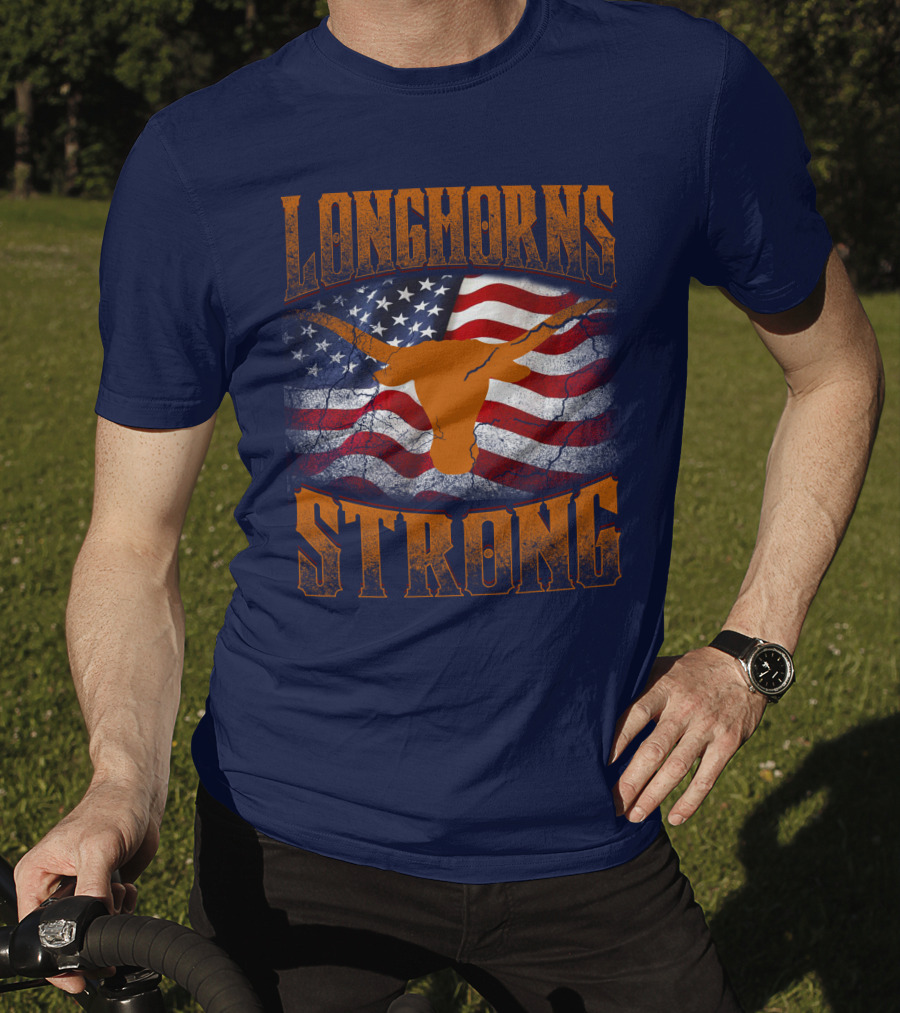 Longhorns Strong American Flag T-Shirt