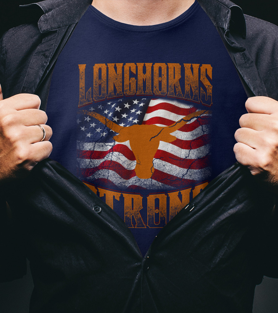 Longhorns Strong American Flag T-Shirt