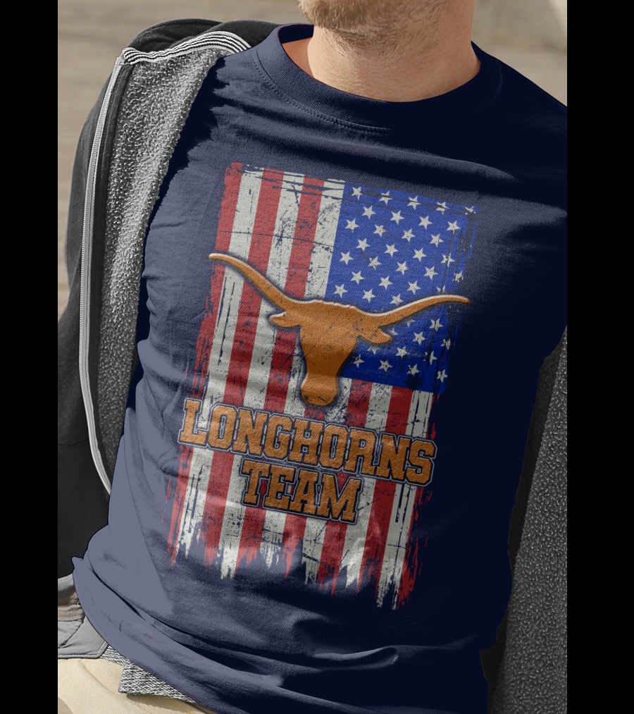 Longhorns Team American Flag T-Shirt