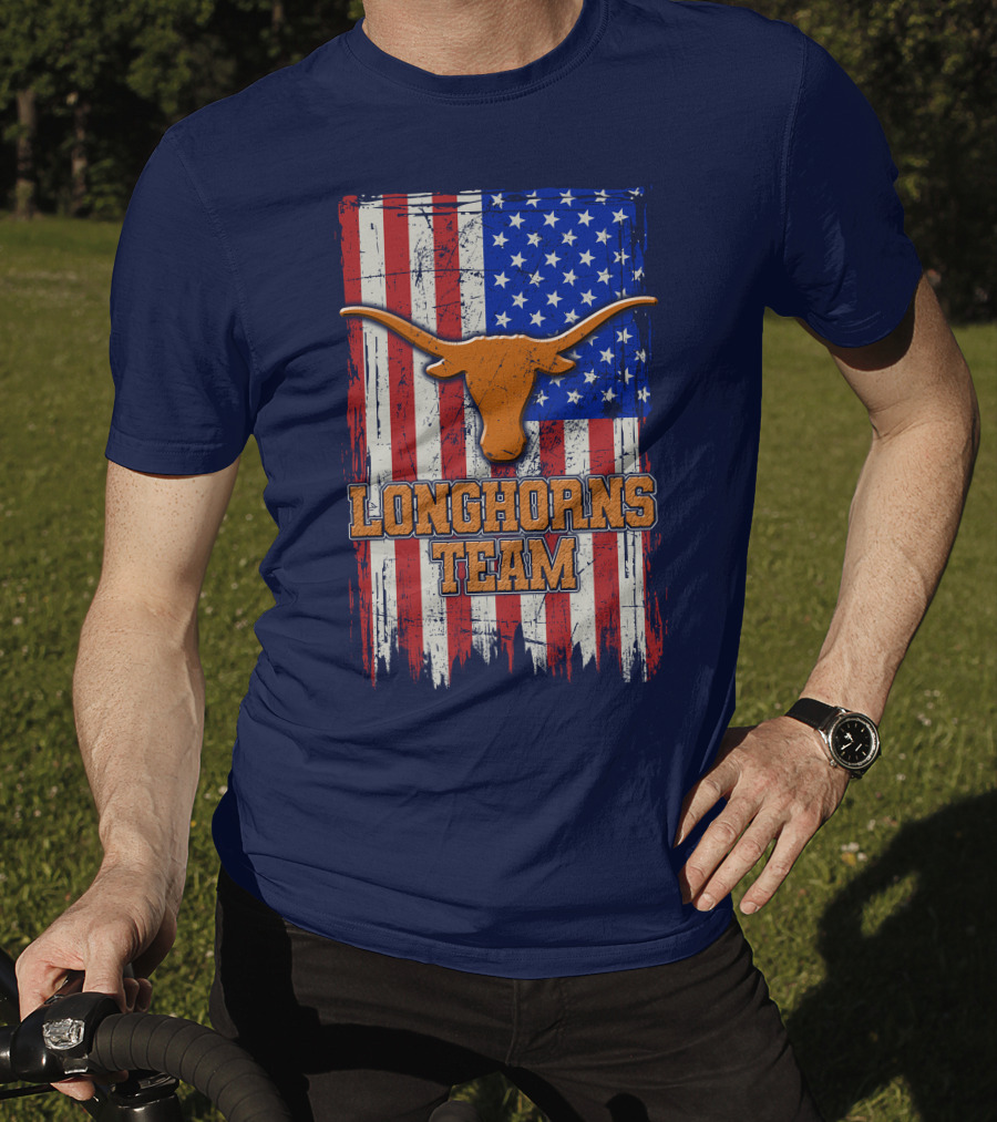 Longhorns Team American Flag T-Shirt