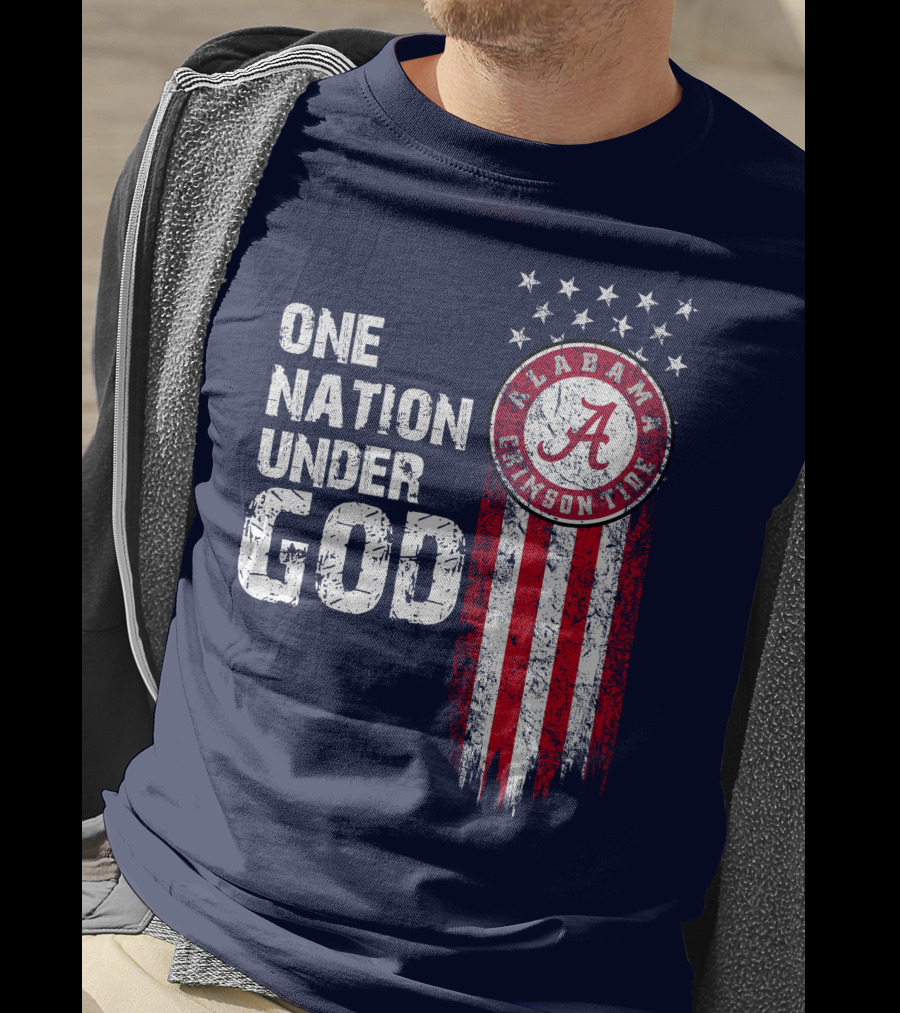 One Nation Under God Alabama Crimson Tide Stars And Stripes T-Shirt