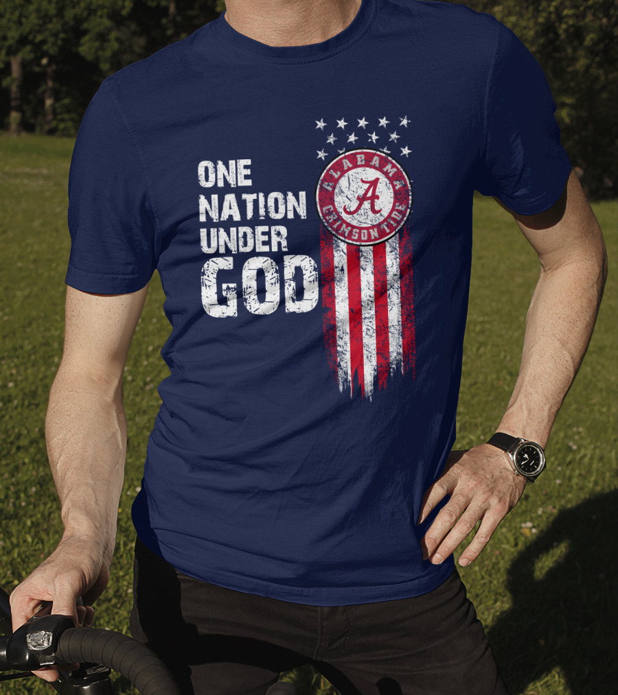 One Nation Under God Alabama Crimson Tide Stars And Stripes T-Shirt