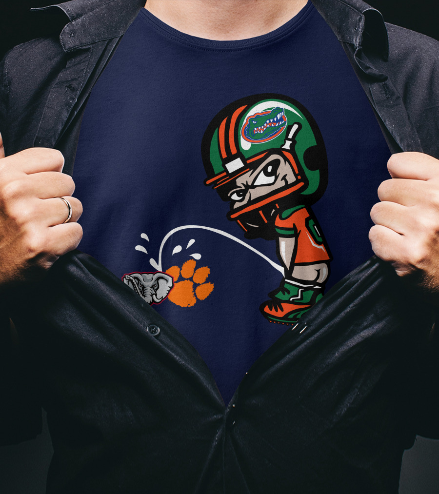 Florida Gators Football Rivalry Satire With Tiger Paw And Elephant T-Shirt