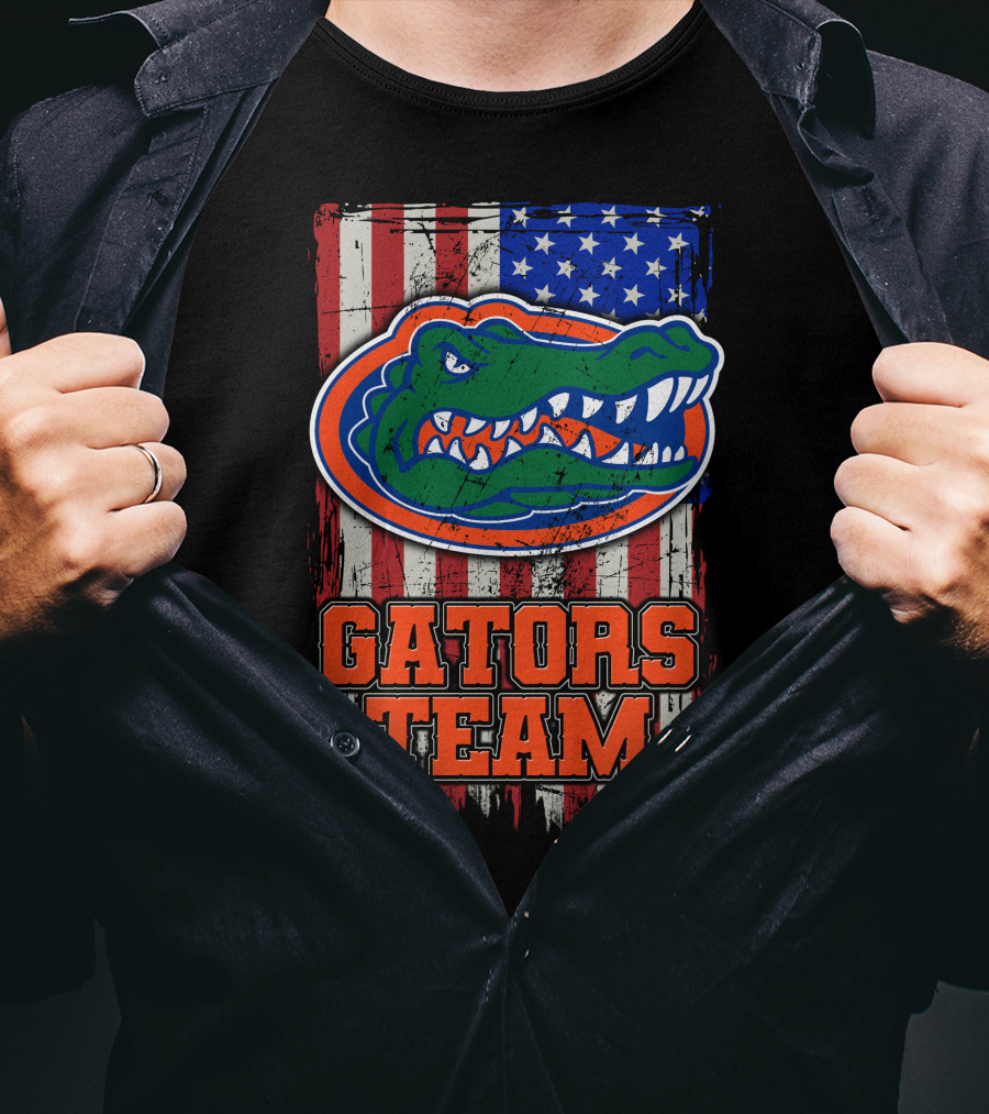 Gators Team Florida American Flag T-Shirt