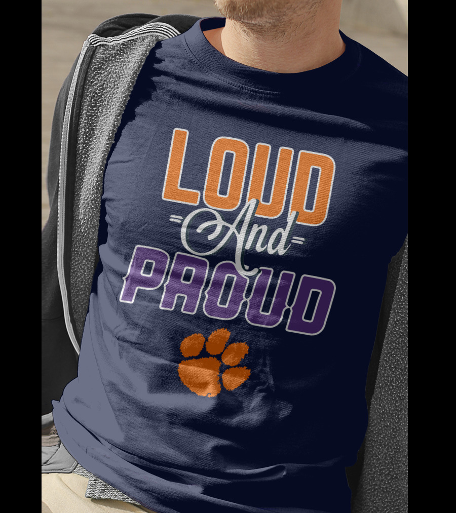 Loud And Proud Clemson Tigers Paw Print T-Shirt