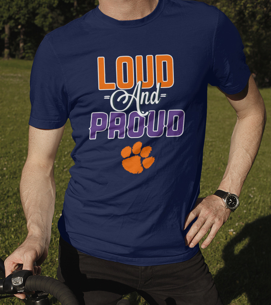 Loud And Proud Clemson Tigers Paw Print T-Shirt