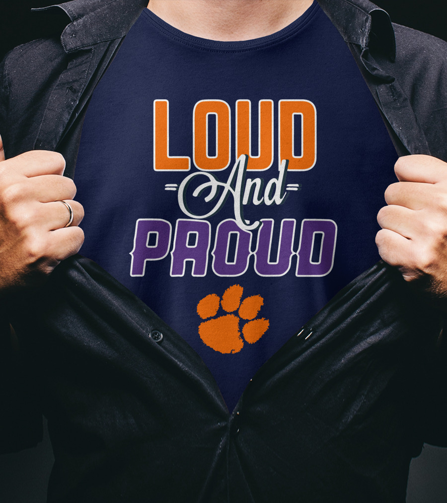 Loud And Proud Clemson Tigers Paw Print T-Shirt