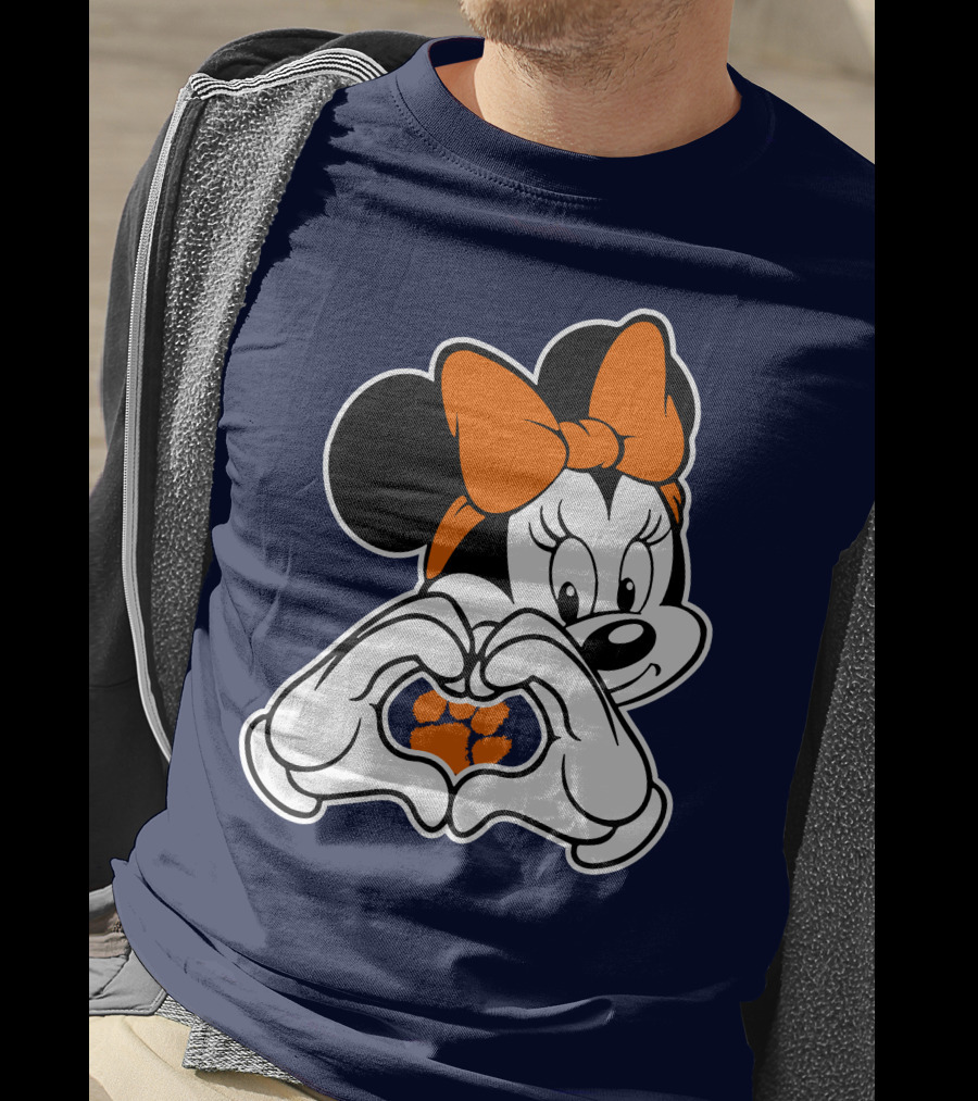 Clemson Tigers Minnie Mouse Heart Paw T-Shirt