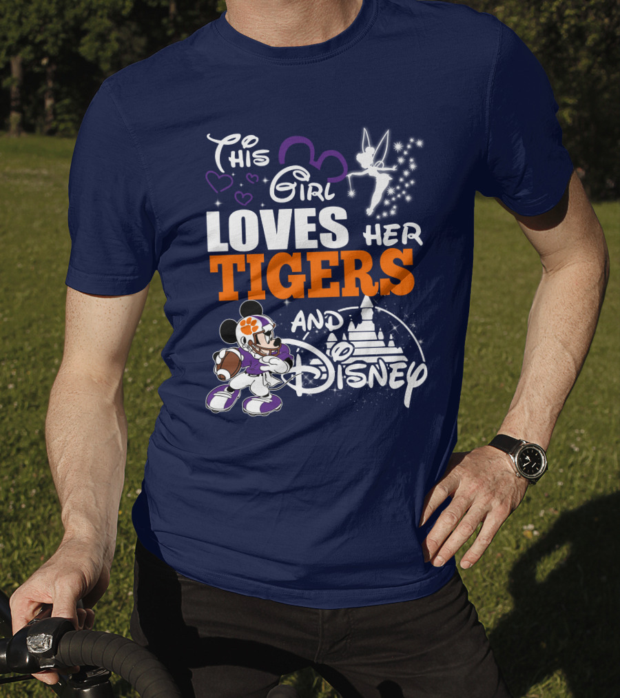 This Girl Loves Her Clemson Tigers And Disney T-Shirt