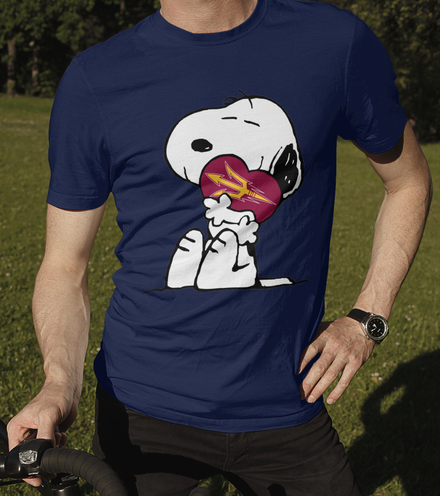 Arizona State Sun Devils Snoopy Heart Hugging T-Shirt