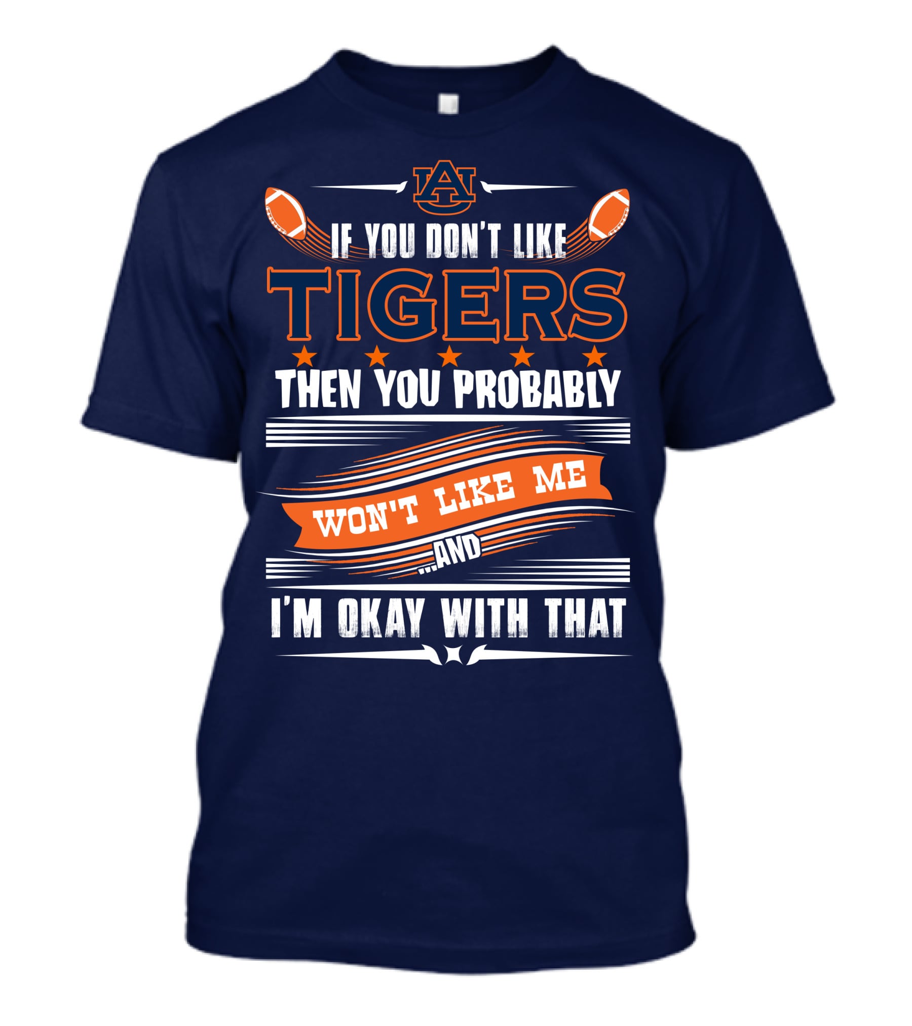 Auburn Tigers If You Don't Like Tigers Then You Probably Won't Like Me And I'm Okay With That T-Shirt