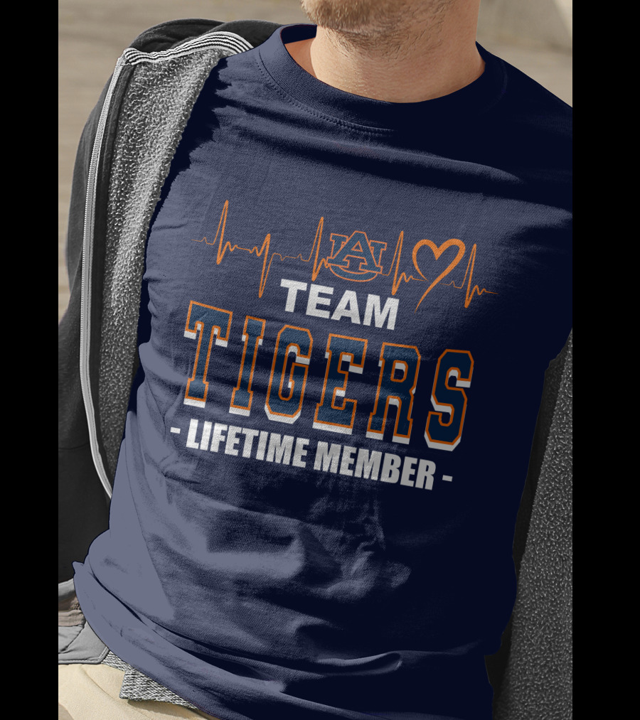Team Tigers Lifetime Member Auburn Heartbeat T-Shirt