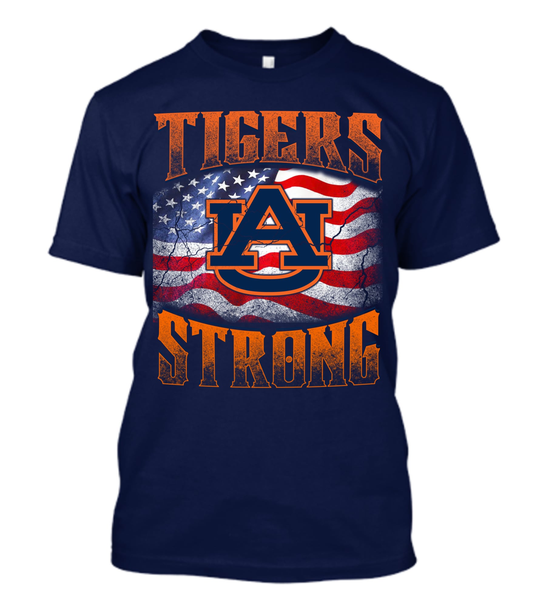 Auburn Tigers Strong American Flag T-Shirt