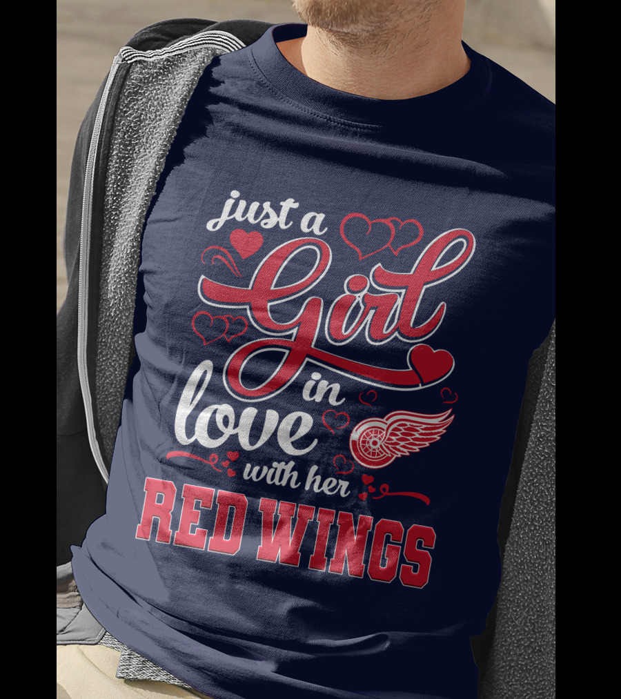 Just A Girl In Love With Her Red Wings T-Shirt