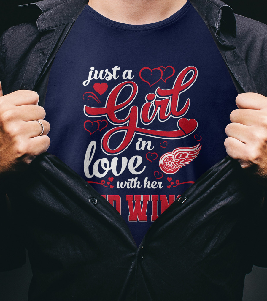 Just A Girl In Love With Her Red Wings T-Shirt