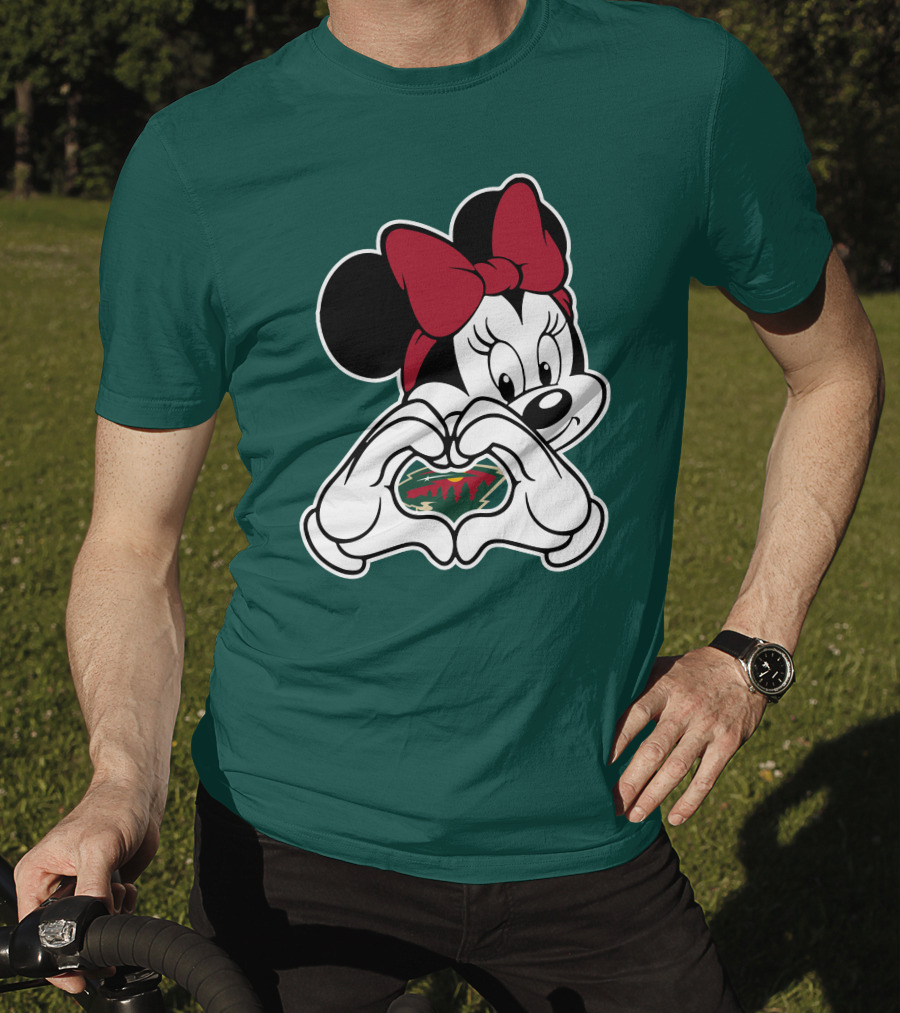 Minnie Heart Minnesota Wild Logo T-Shirt