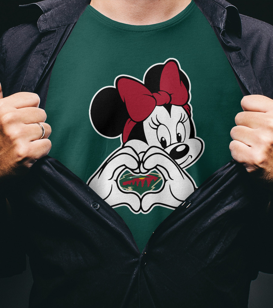Minnie Heart Minnesota Wild Logo T-Shirt