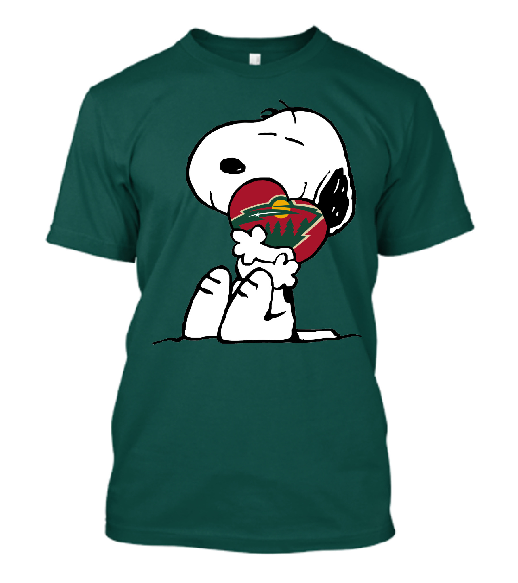 Snoopy Holding Minnesota Wild Heart T-Shirt