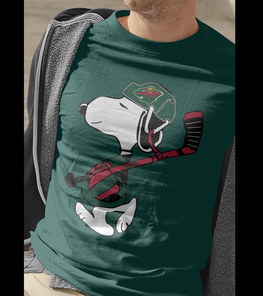 Snoopy Minnesota Wild Hockey Nhl Team Spirit T-Shirt