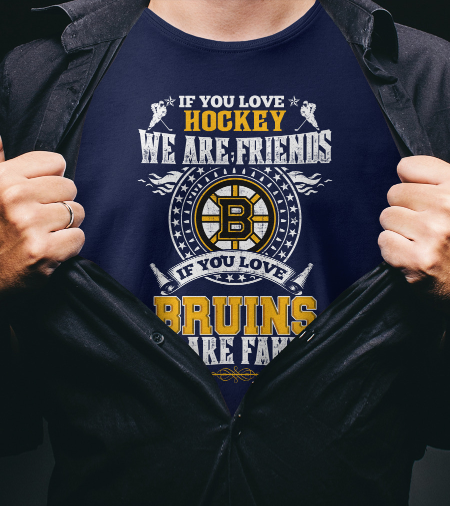 If You Love Hockey We Are Friends Bruins We Are Family T-Shirt