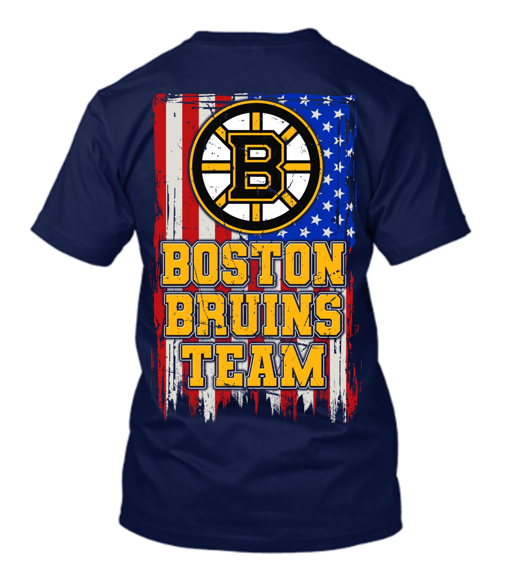 Boston Bruins Team American Flag T-Shirt