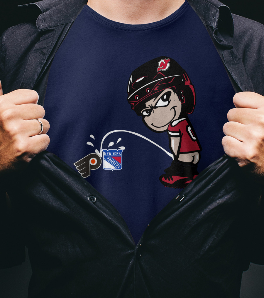 New Jersey Devils Philadelphia Flyers New York Rangers Rivalry Hockey T-Shirt