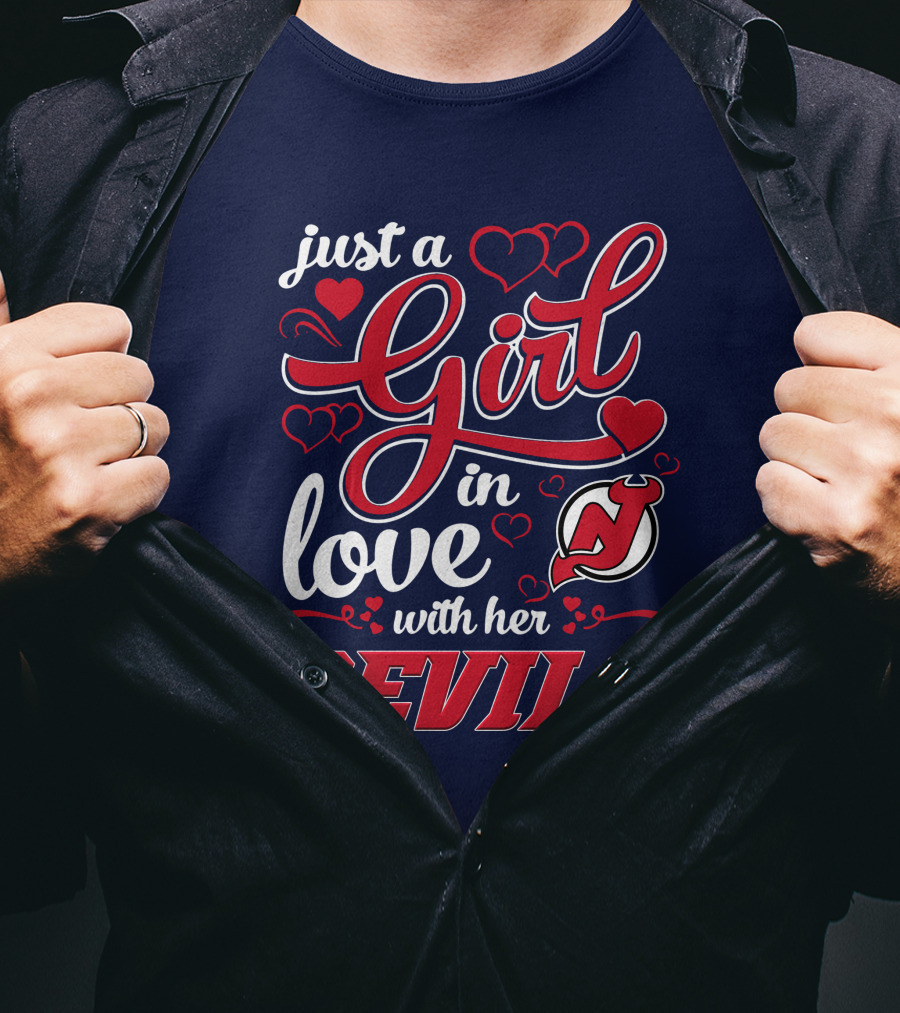 Just A Girl In Love With Her New Jersey Devils T-Shirt