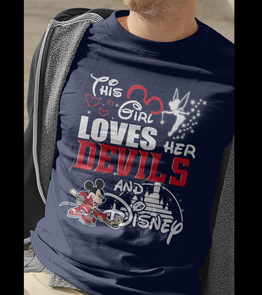 This Girl Loves Her Devils And Disney T-Shirt