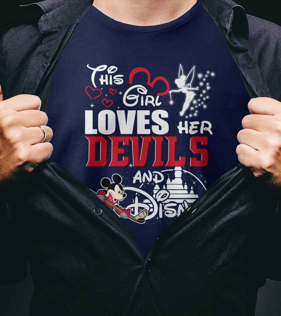 This Girl Loves Her Devils And Disney T-Shirt