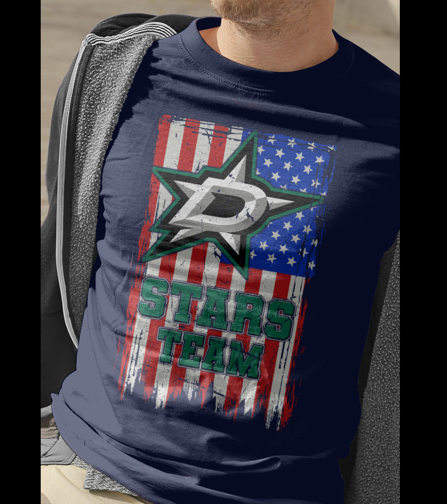 Stars Team Dallas American Flag T-Shirt